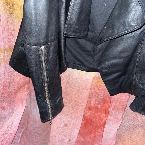 Trouvé Draped Collar Leather Jacket 🌵xs - Picture 14 of 16